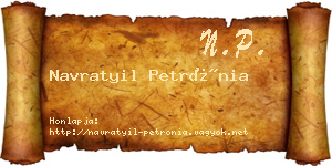 Navratyil Petrónia névjegykártya